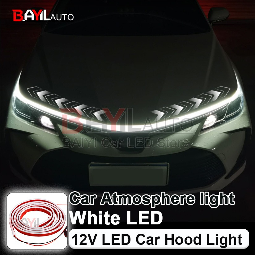 Lighting Bolt Decor - Белая полоса освещения на капоте автомобиля
