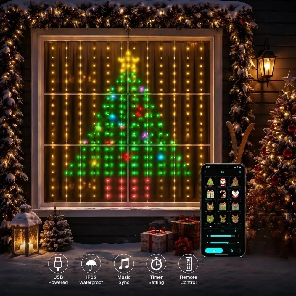 Lighting Decor For Home - Светодиодные пиксельные занавески с управлением через