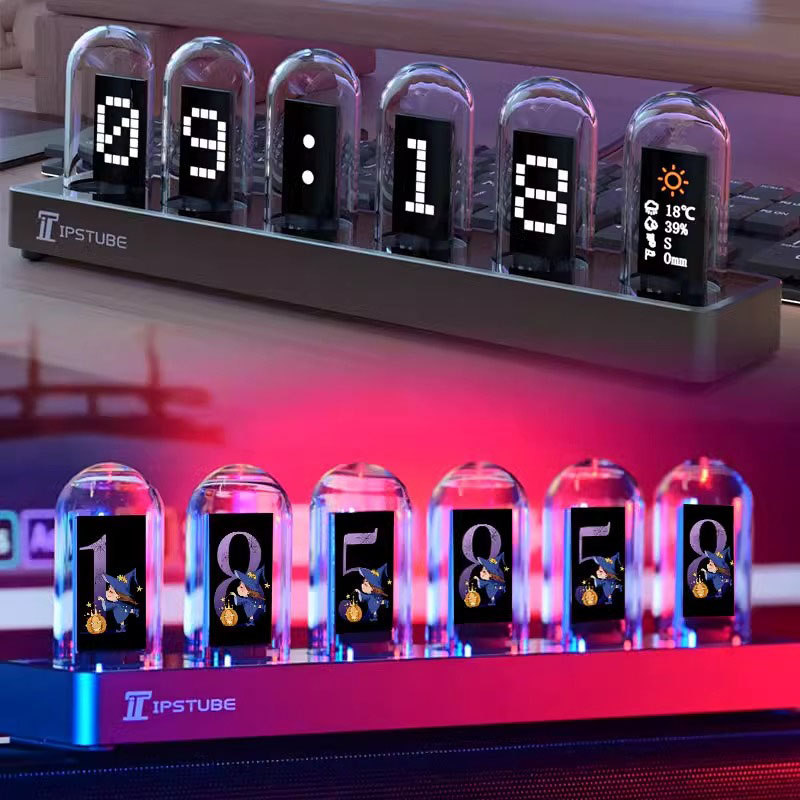 Lighting Home Decor Ideas - RGB-часы с ламповыми индикаторами, светодиодной подсветкой,
