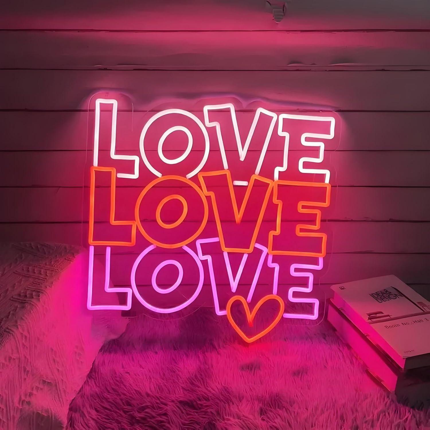 Led Lighting Wall Decor - Неоновая вывеска с надписью «Любовь», USB-светильник