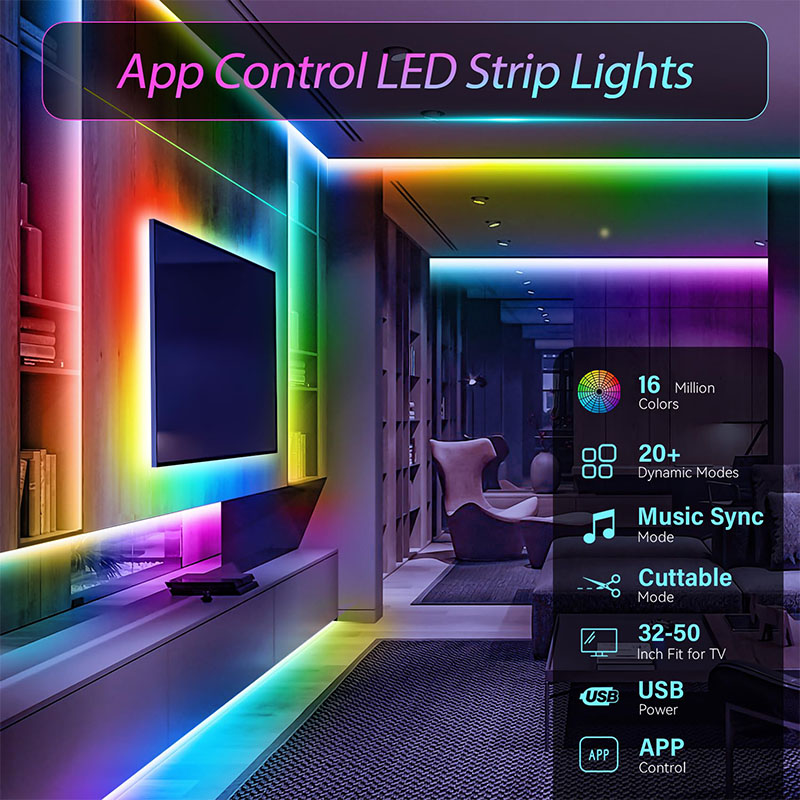 USB RGB LED-лента SMD3535 с уп – обзор и цена Lighting Bolt Decor