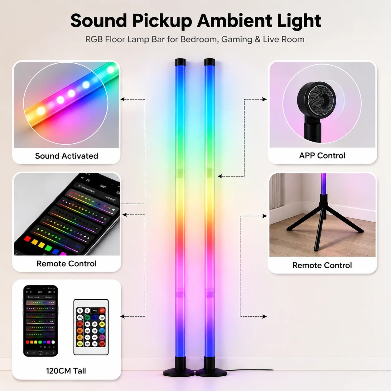 2 шт. 120-см RGB-светильники д – обзор и цена Lighting Decor For Home